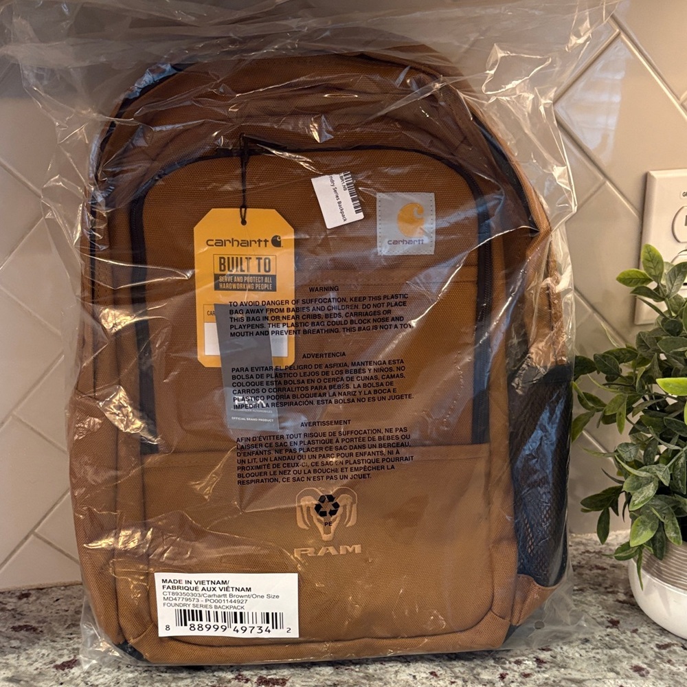 Carhartt Men’s Tan/Brown Foundry RAM Backpack (Brand NEW w/ Tags!) - Picture 7 of 8